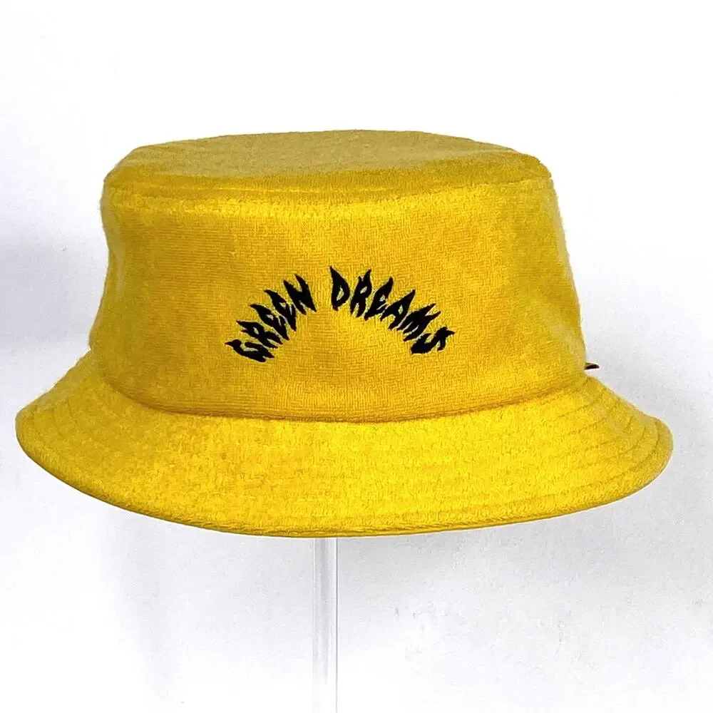 Birds of Condor Green Dreams Bucket Hat Yellow Terry Cloth S/M Golf Triple Eagle